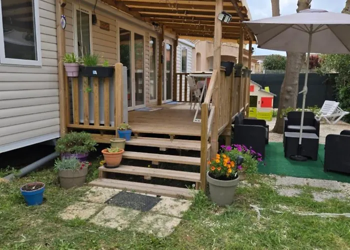 Campingplatz Fmlodge-mobilhome Jasmin Au Sable Du Midi Valras-Plage